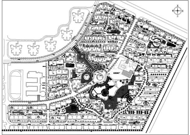 居住小区规划总平面图Cad设计图-图一