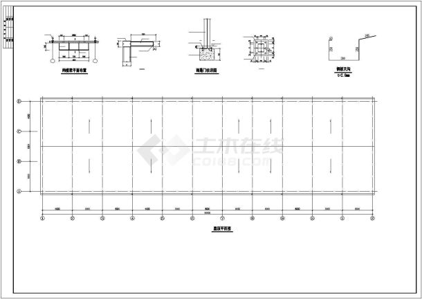 长沙市某五金厂2700平米2层钢结构厂房全套结构设计CAD图纸-图一