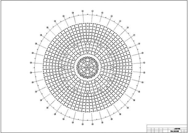某省会城市的84米直径圆形网壳结构体育馆全套结构设计CAD图纸-图一