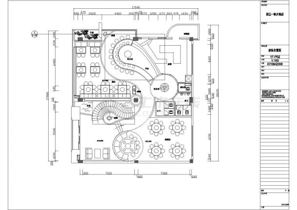 重庆现代双层火锅酒楼全套施工设计CAD图纸-图二