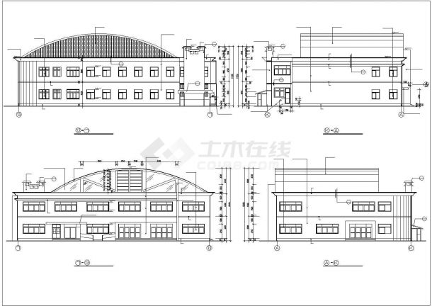 某城市二层商业食堂建筑完整设计施工CAD图纸-图一