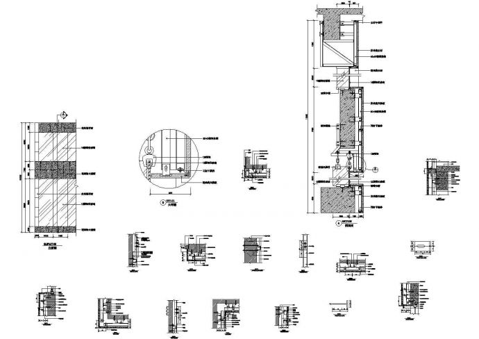 大型房屋装修干挂石材大样设计CAD施工图_图1