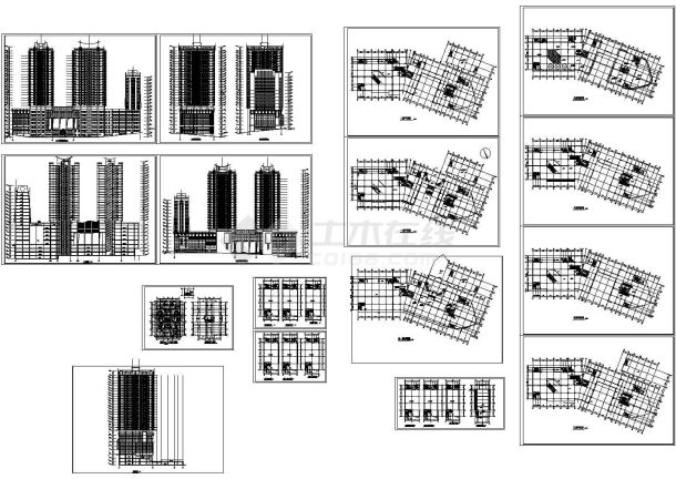 精品高层全套建筑设计cad图纸-图一