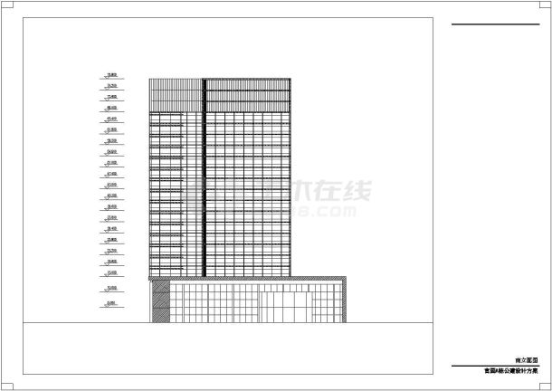 某城市官园综合楼建筑全套设计施工CAD图纸-图二