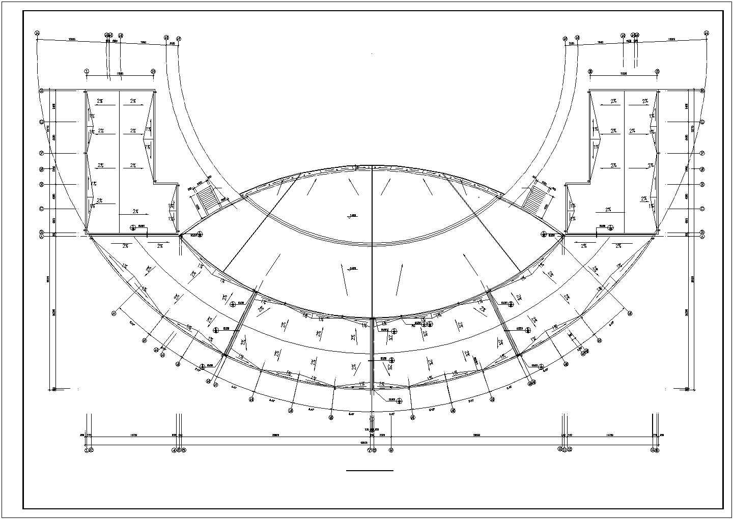 某城市广场舞台及网点建筑设计施工CAD图纸