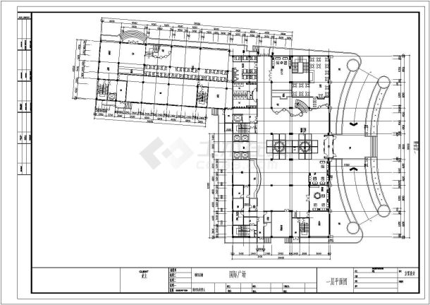 某城市花园式国际广场建筑设计施工CAD图纸-图一