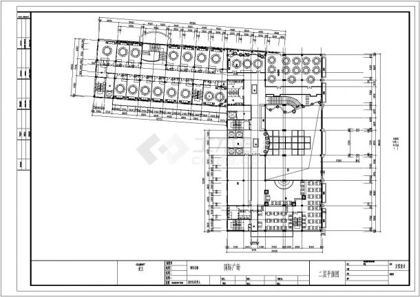 某城市花园式国际广场建筑设计施工CAD图纸-图二