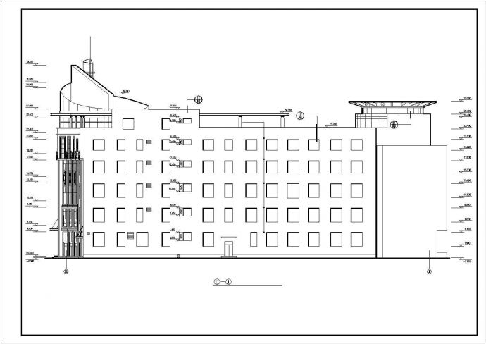 某城市海城商厦中心建筑设计施工CAD图纸_图1