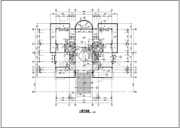 某休闲别墅CAD建筑结构施工图-图二