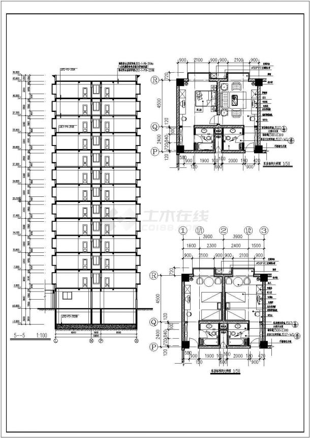 某城市度假型大酒楼建筑设计施工CAD图纸-图二