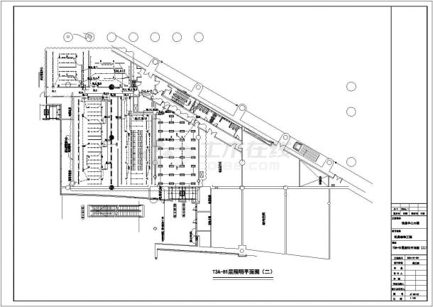 杭州市某发电厂内部机房电气照明系统设计CAD图纸-图二