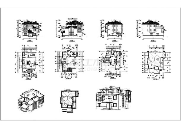 全套别墅CAD建筑施工图纸-图一