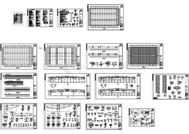 厂房设计_某电力公司两层钢结构厂房工程设计CAD全套结构施工图（含设计说明）-图一