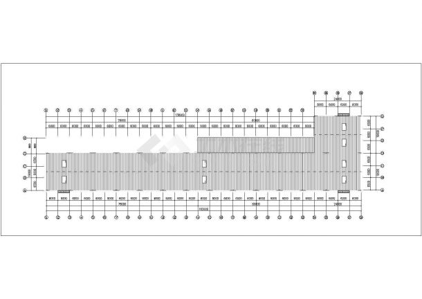 上海市某港口集装箱码头单层钢结构厂房结构设计CAD图纸-图二