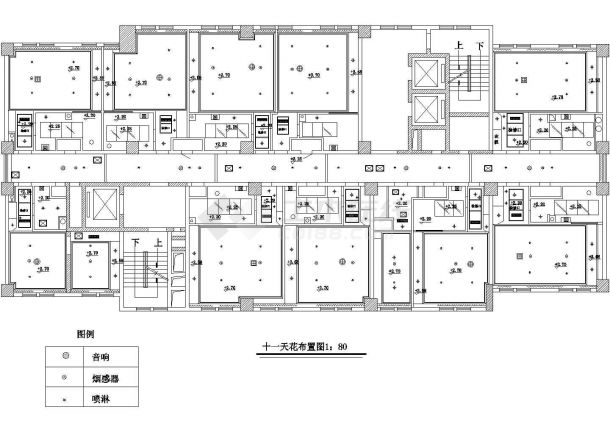 某市中心高层宾馆客房建筑设计方案施工CAD图纸-图一