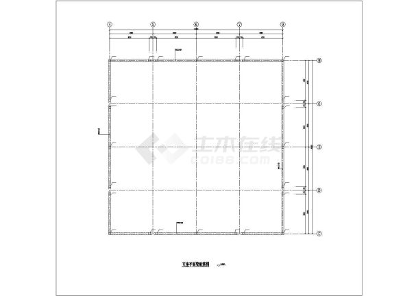 天津市某大学内部体育馆钢结构屋盖结构设计CAD图纸-图一