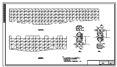 屋面设计_某市管桁架结构空间网架钢结构屋面结构施工cad图(带效果图)_图1