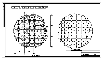 屋面设计_某市管桁架结构空间网架钢结构屋面结构施工cad图(带效果图)-图二