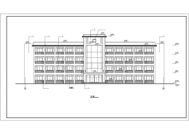 办公楼设计_某城市工厂两层办公楼建筑扩出方案设计完整施工CAD图纸-图一