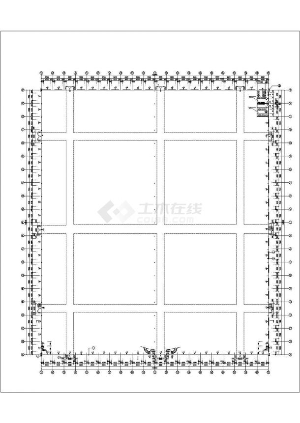 福建省某大型电机制造厂1.8万平米单层钢结构厂房结构设计CAD图纸-图二