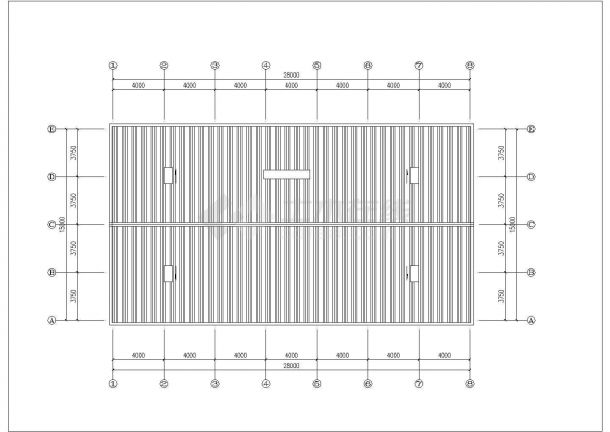 台州市某大型工厂2层钢结构生产厂房全套结构设计CAD图纸-图一