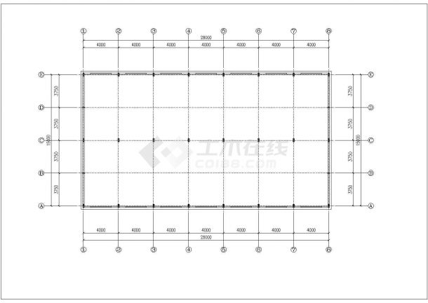 台州市某大型工厂2层钢结构生产厂房全套结构设计CAD图纸-图二