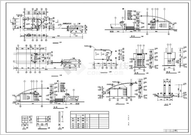 某城市公司传达室建筑方案设计完整施工CAD图纸-图一
