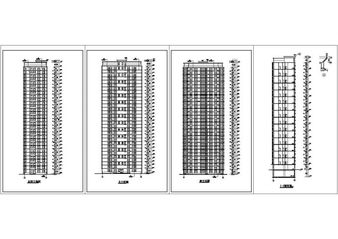 某小区住宅楼立剖面建筑设计图_图1