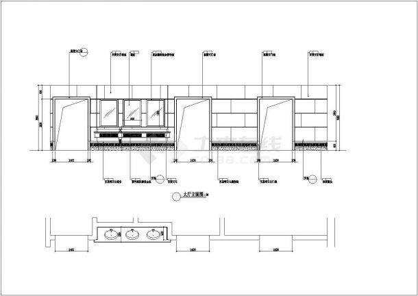 河南省某休闲洗浴中心装修施工方案图纸(含地下二层平面天棚图)-图二