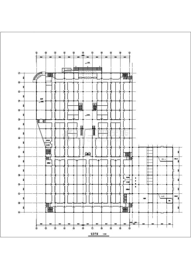 红桥天雅市场商铺全套建筑施工设计cad图纸(含首层平面图)-图一