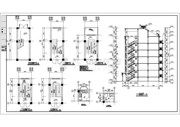 小区住宅CAD建筑施工图-图一