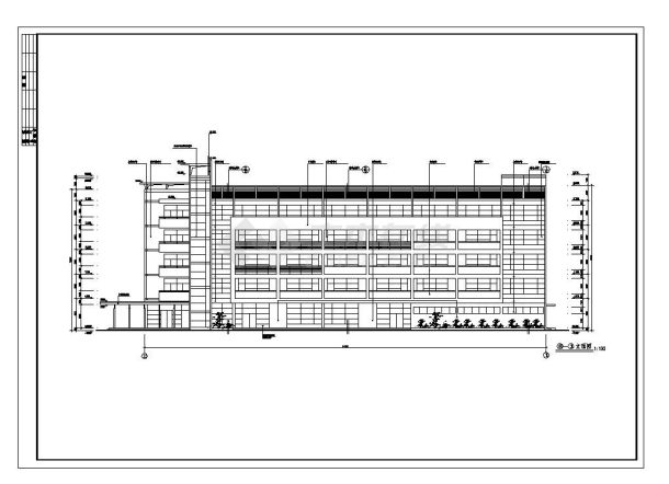 某五层办公楼设计cad图纸（含详图）-图一