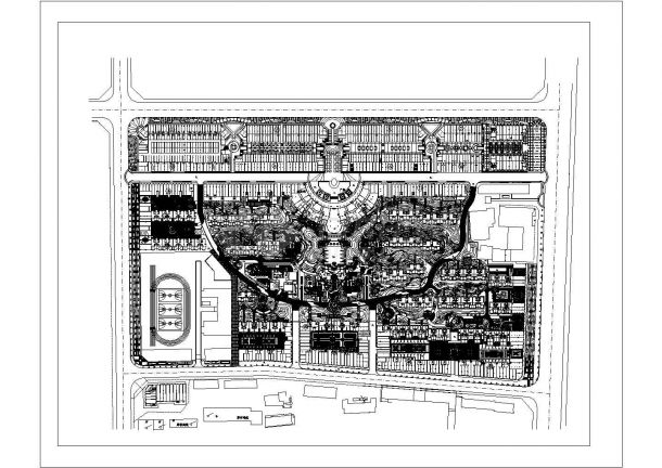 某大型小区（含住宅、网球场等）规划总平面图-图一