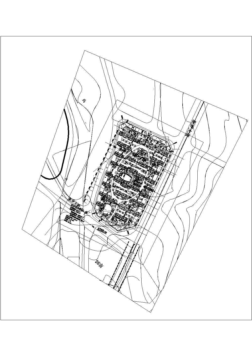 某小区（含住宅、中心花园等）规划总平面图