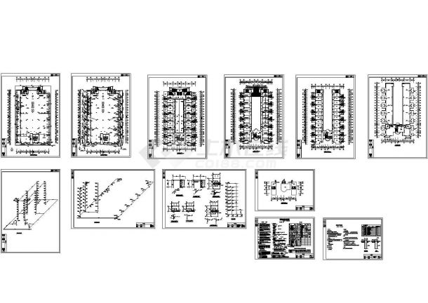 某9层工厂宿舍给排水施工CAD全套方案详图-图一