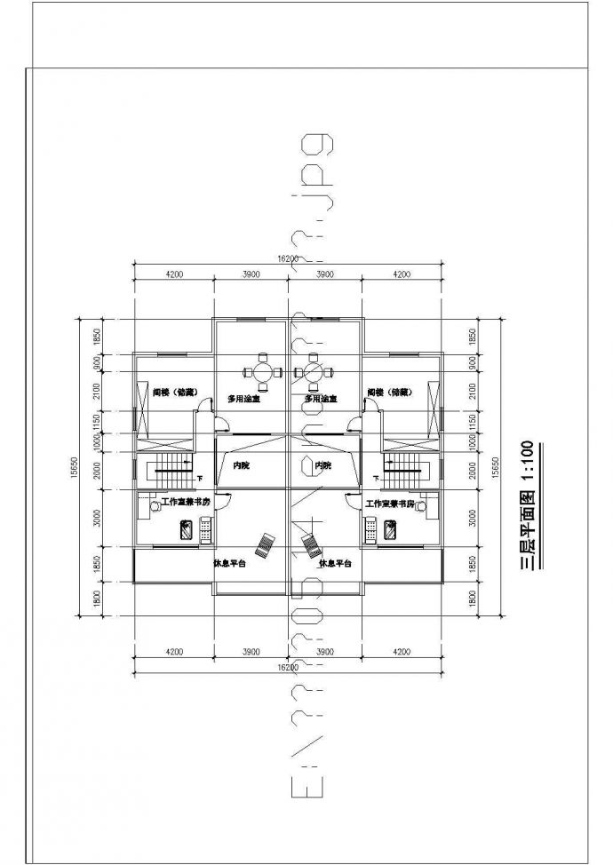 江南传统风味的一套住宅楼建筑设计图纸_图1