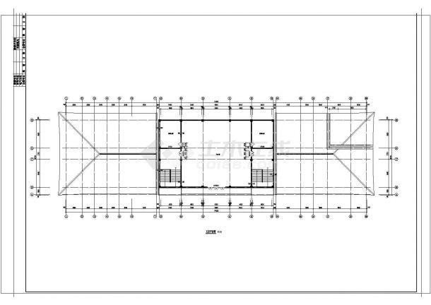 四层仿古建筑中学教学楼建筑施工图.-图一