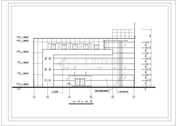某砖混结构四层学校教学楼建筑方案图（高19米）-图一