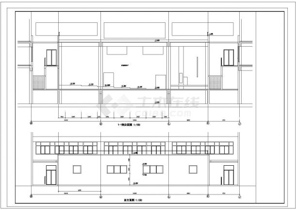 某中学教学楼（地下2层，地上5层）设计cad全套建筑施工图（含操场设计，含多功能厅设计）-图一