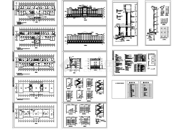 办公楼设计_四层办公楼全套建筑CAD施工图纸-图一