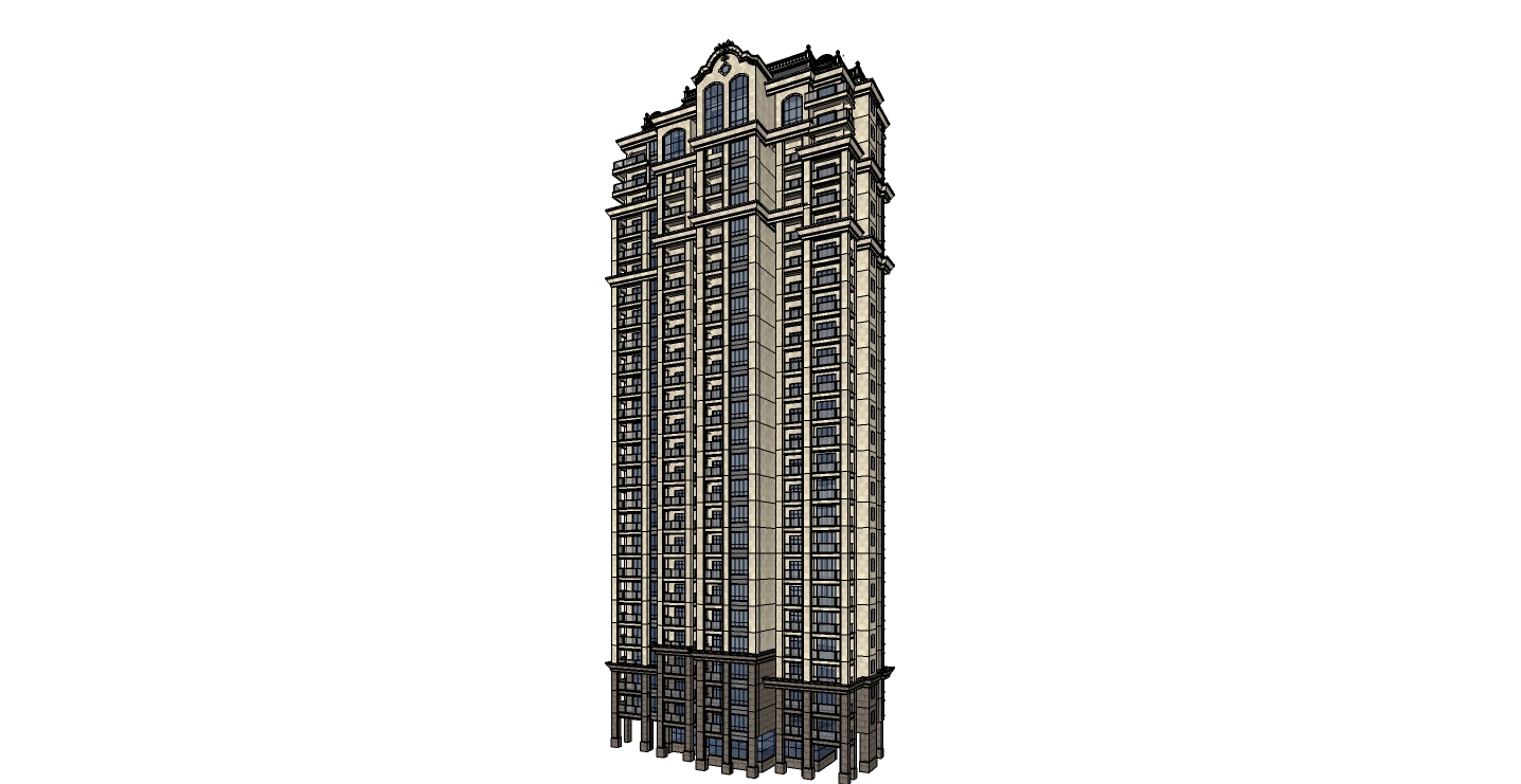 【西安】法式传统风格高层建筑设计大型项目图纸