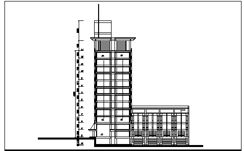 某十二层大学行政大楼建筑施工cad图(带地下室设计，共十四张)-图二