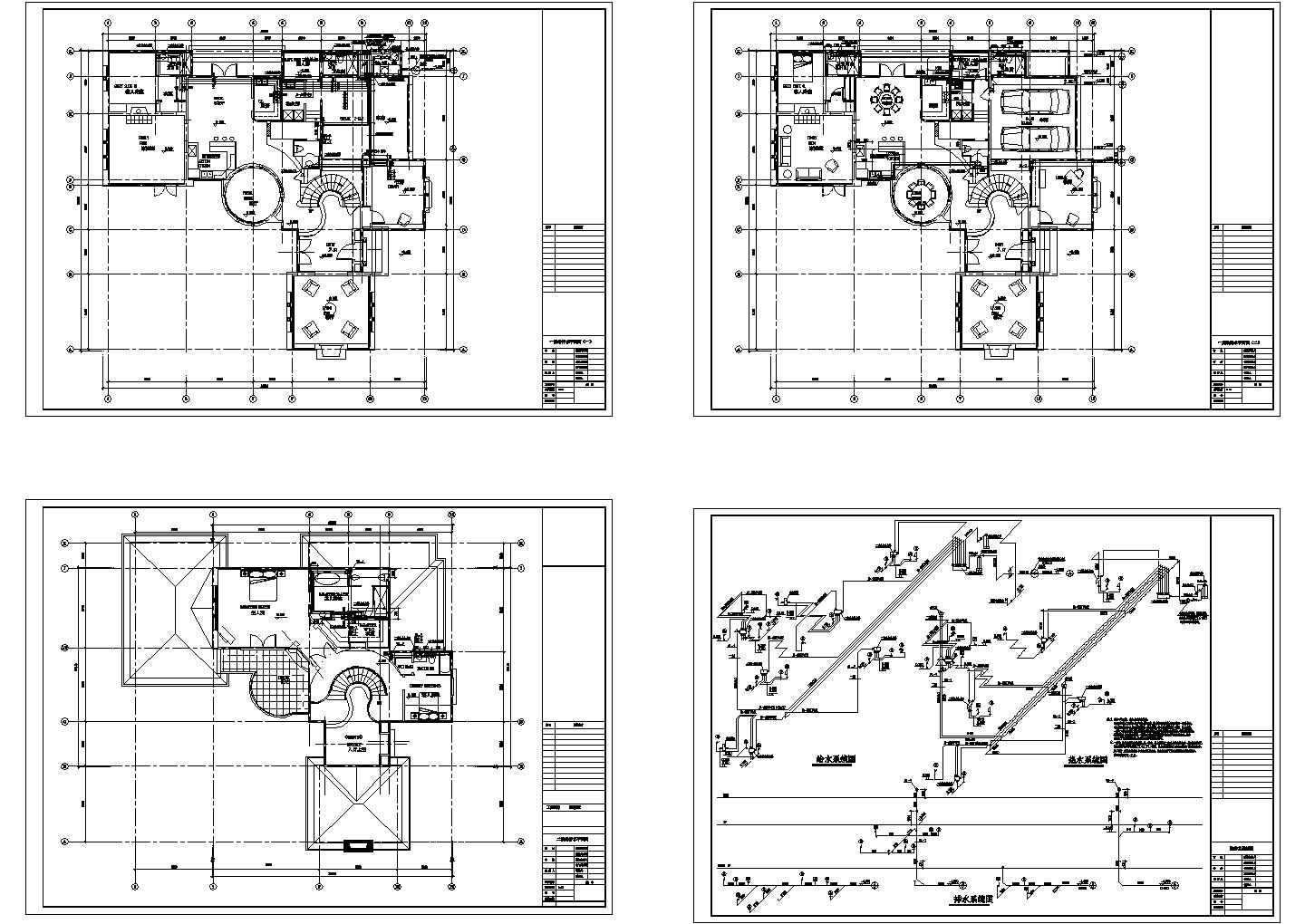 某2层独立别墅给排水设计全套方案图纸