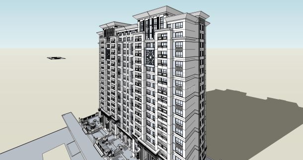【西安】新中式改良风格高层建筑设计项目图纸-图二