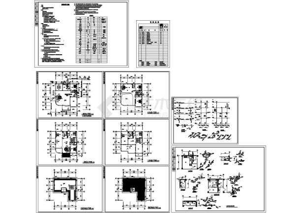 某3+1夹层别墅水施CAD全套方案详细图纸-图一