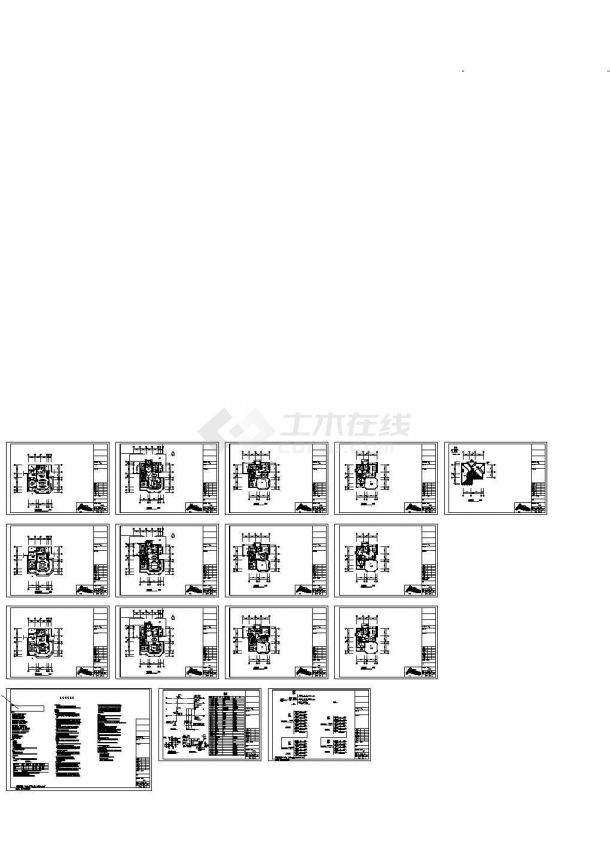 某半地下室+3层别墅电气施工设计平面CAD图-图一