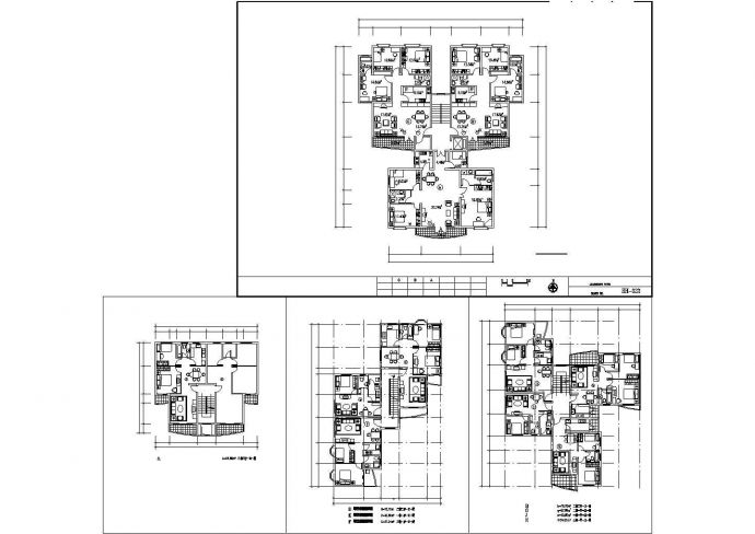 某多层住宅小区户型设计cad平面方案图（标注详细）_图1