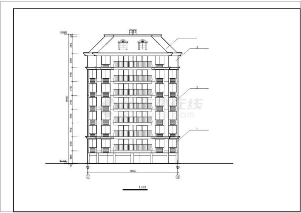 【最新】某8层复式住宅楼建筑设计CAD图纸-图一