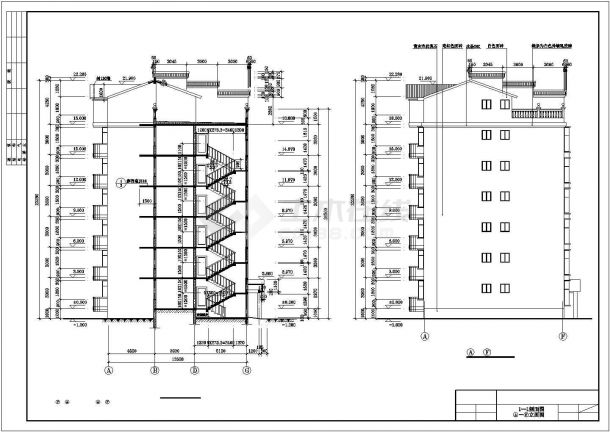 【最新】某六层跃七层住宅楼建筑设计CAD图纸-图二