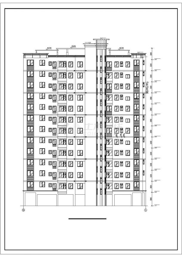 【最新】某13层城市小区住宅建筑设计CAD图纸-图一
